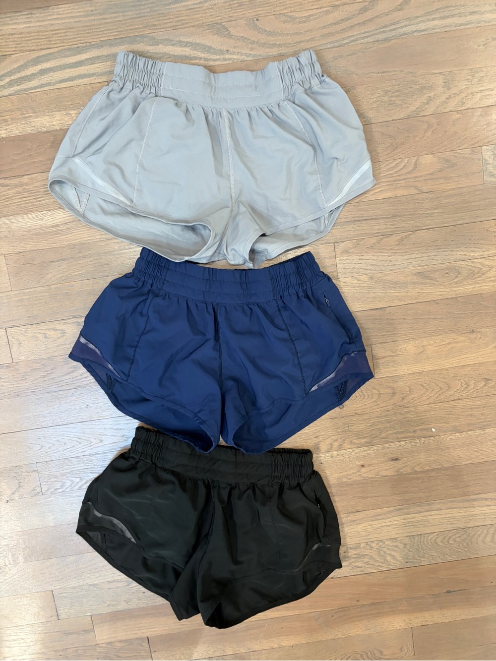 3 pairs of athletic shorts. All size small